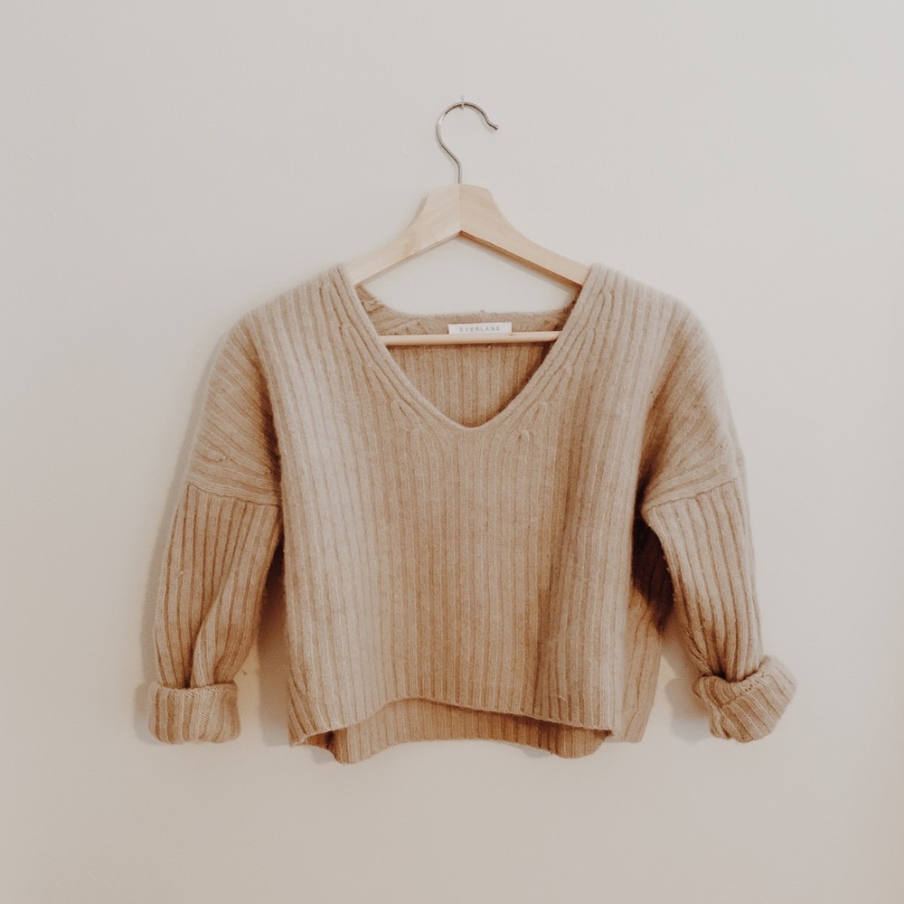 EVERLANE Wool/Cashmere Crop Sweater XS